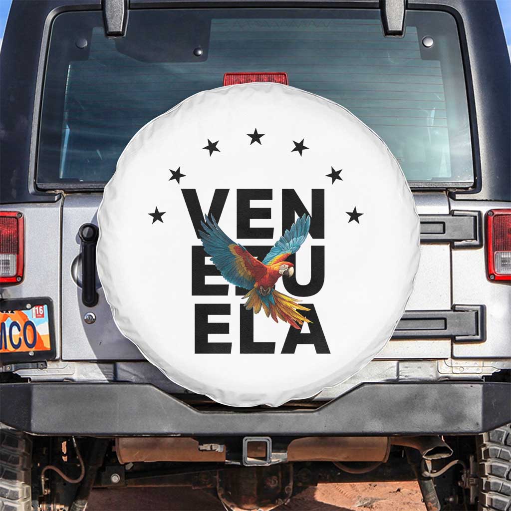 Venezuela Pride Flying Macaw Spare Tire Cover Ara Macao Guacamaya Venezuelan Pride Tropical Bird