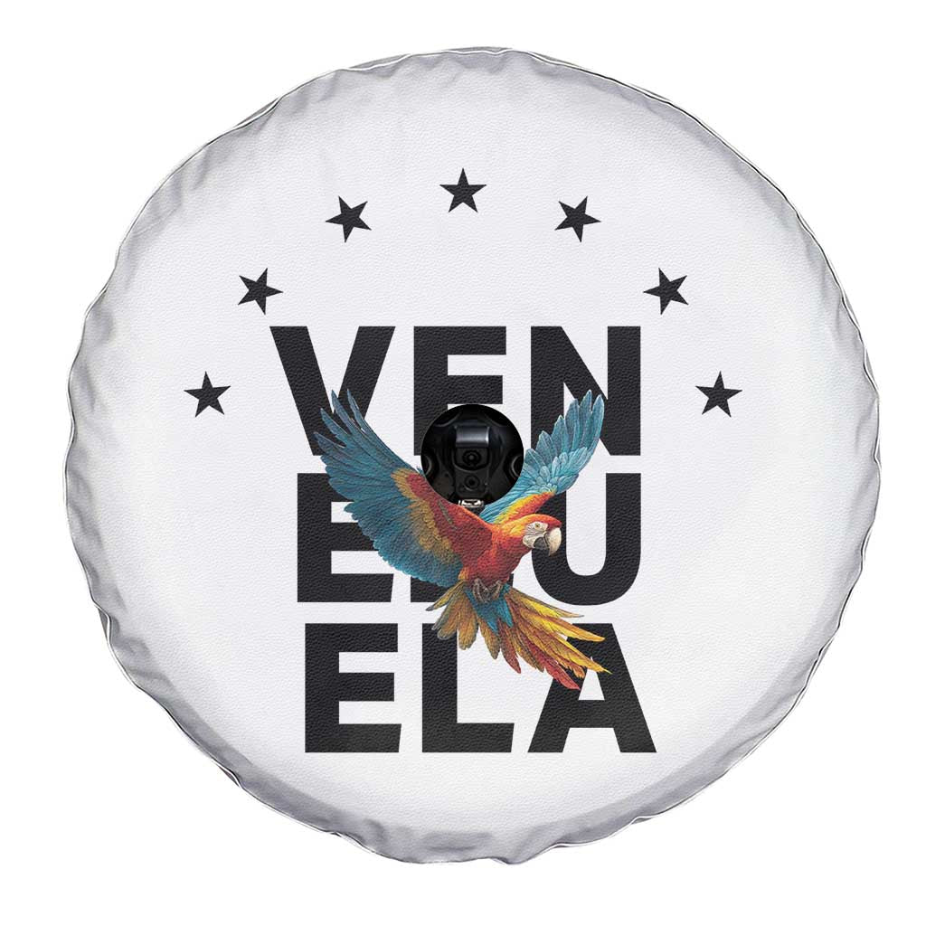 Venezuela Pride Flying Macaw Spare Tire Cover Ara Macao Guacamaya Venezuelan Pride Tropical Bird
