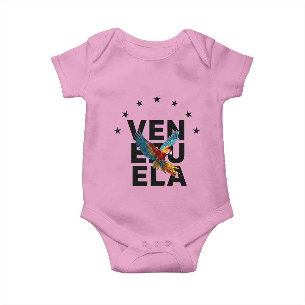 Venezuela Pride Flying Macaw Baby Onesie Ara Macao Guacamaya Venezuelan Pride Tropical Bird