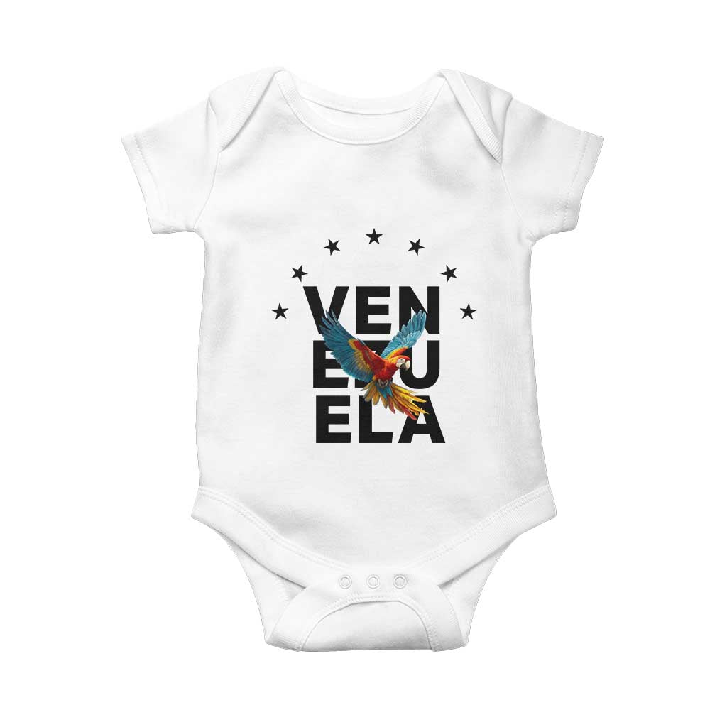 Venezuela Pride Flying Macaw Baby Onesie Ara Macao Guacamaya Venezuelan Pride Tropical Bird