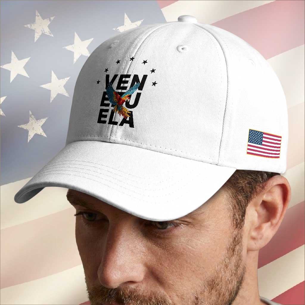 Venezuela Pride Flying Macaw Baseball Cap Ara Macao Guacamaya Venezuelan Pride Tropical Bird