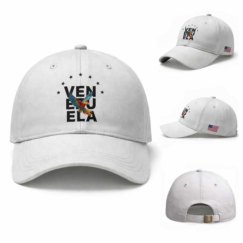 Venezuela Pride Flying Macaw Baseball Cap Ara Macao Guacamaya Venezuelan Pride Tropical Bird