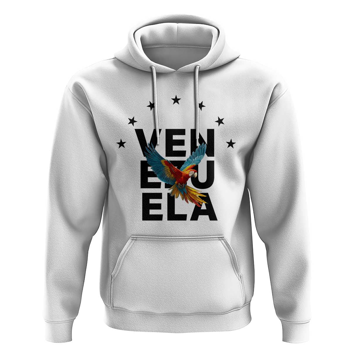 Venezuela Pride Flying Macaw Hoodie Ara Macao Guacamaya Venezuelan Pride Tropical Bird