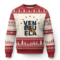 Venezuela Pride Flying Macaw Ugly Christmas Sweater Ara Macao Guacamaya Venezuelan Pride Tropical Bird