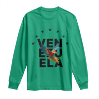 Venezuela Pride Flying Macaw Long Sleeve Shirt Ara Macao Guacamaya Venezuelan Pride Tropical Bird
