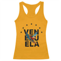 Venezuela Pride Flying Macaw Racerback Tank Top Ara Macao Guacamaya Venezuelan Pride Tropical Bird