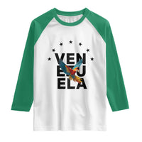 Venezuela Pride Flying Macaw Raglan Shirt Ara Macao Guacamaya Venezuelan Pride Tropical Bird
