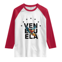 Venezuela Pride Flying Macaw Raglan Shirt Ara Macao Guacamaya Venezuelan Pride Tropical Bird