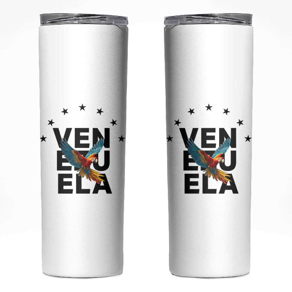 Venezuela Pride Flying Macaw Skinny Tumbler Ara Macao Guacamaya Venezuelan Pride Tropical Bird