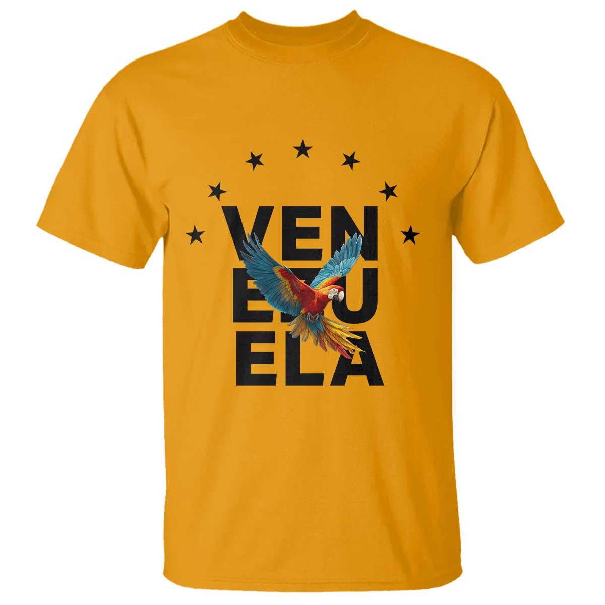 Venezuela Pride Flying Macaw T Shirt Ara Macao Guacamaya Venezuelan Pride Tropical Bird