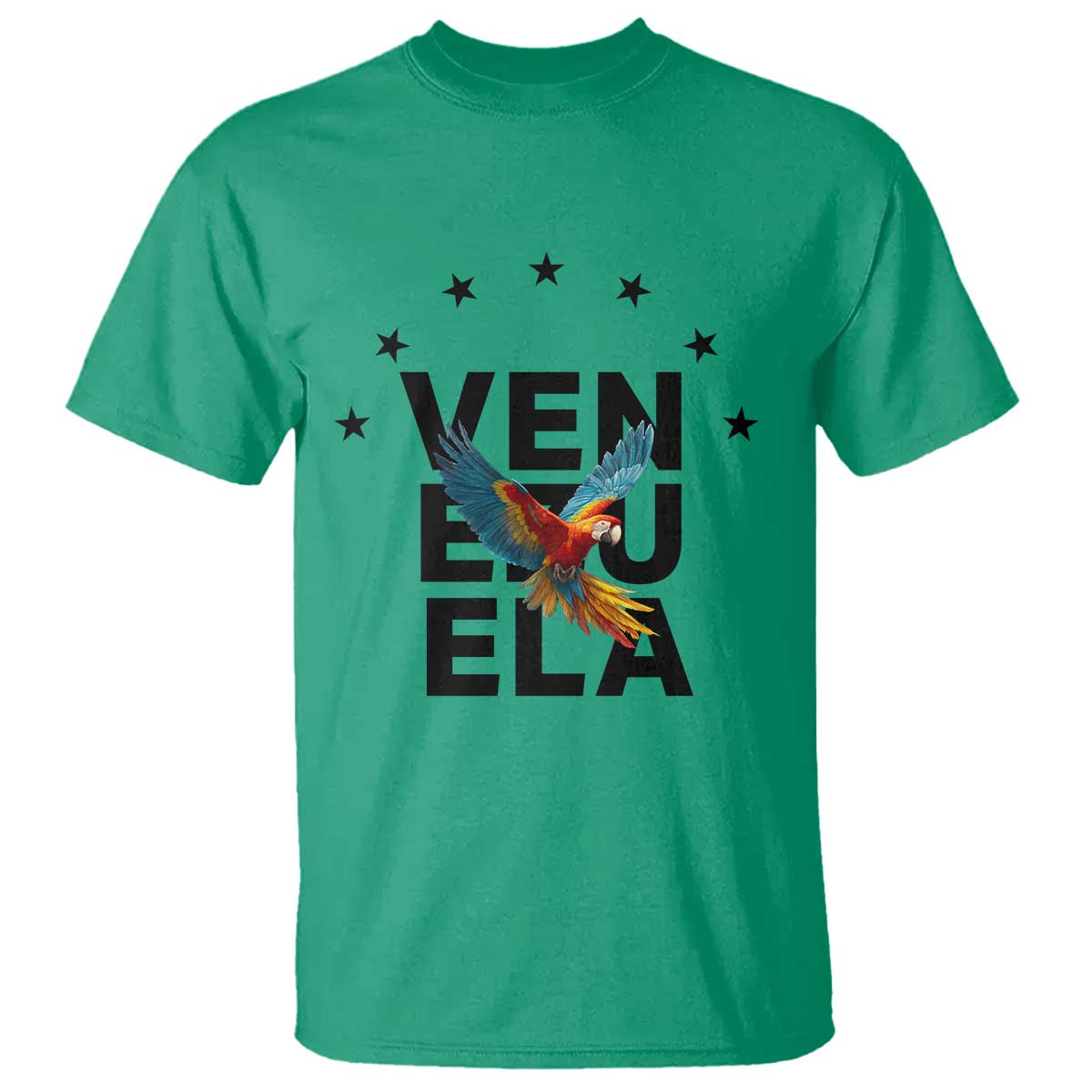 Venezuela Pride Flying Macaw T Shirt Ara Macao Guacamaya Venezuelan Pride Tropical Bird