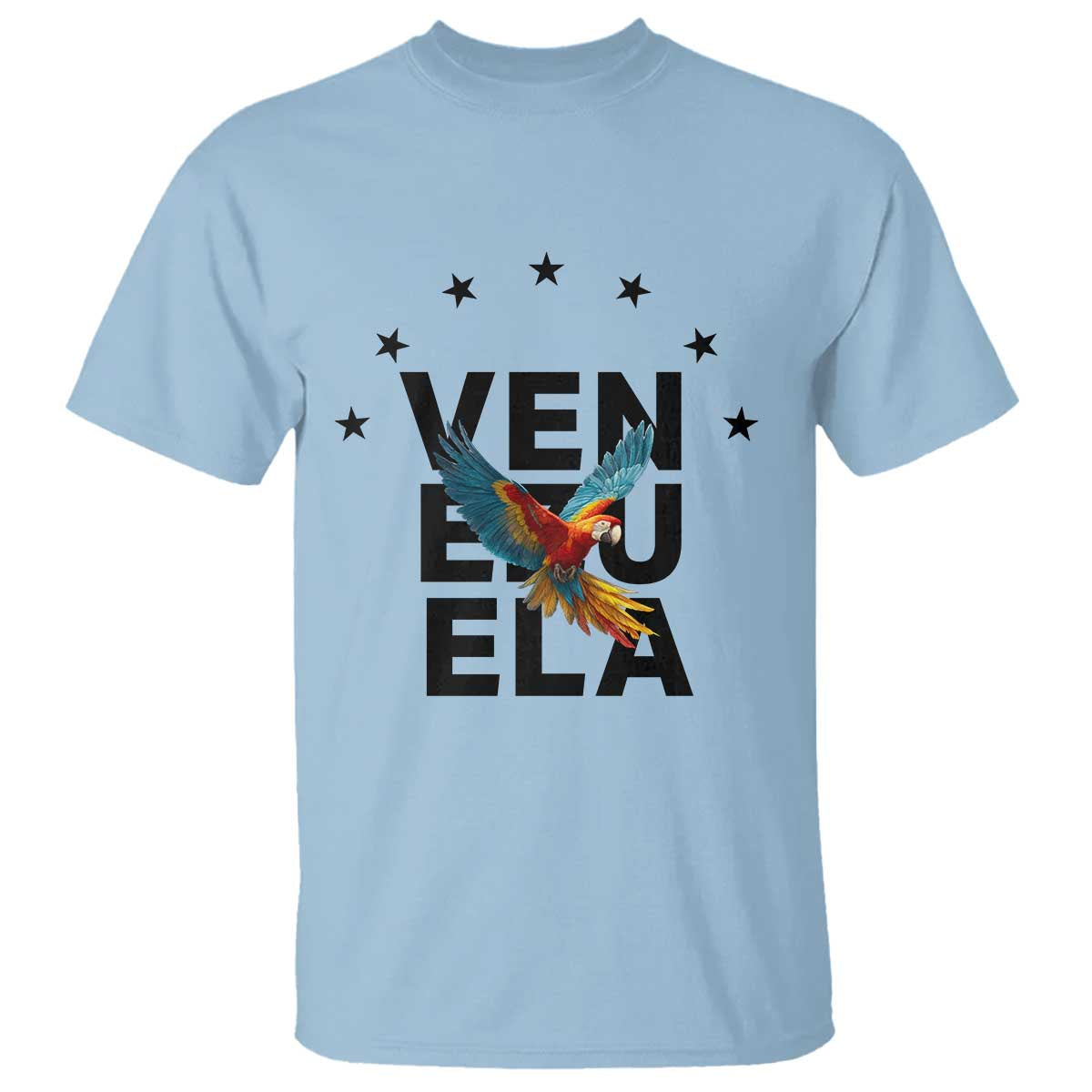 Venezuela Pride Flying Macaw T Shirt Ara Macao Guacamaya Venezuelan Pride Tropical Bird