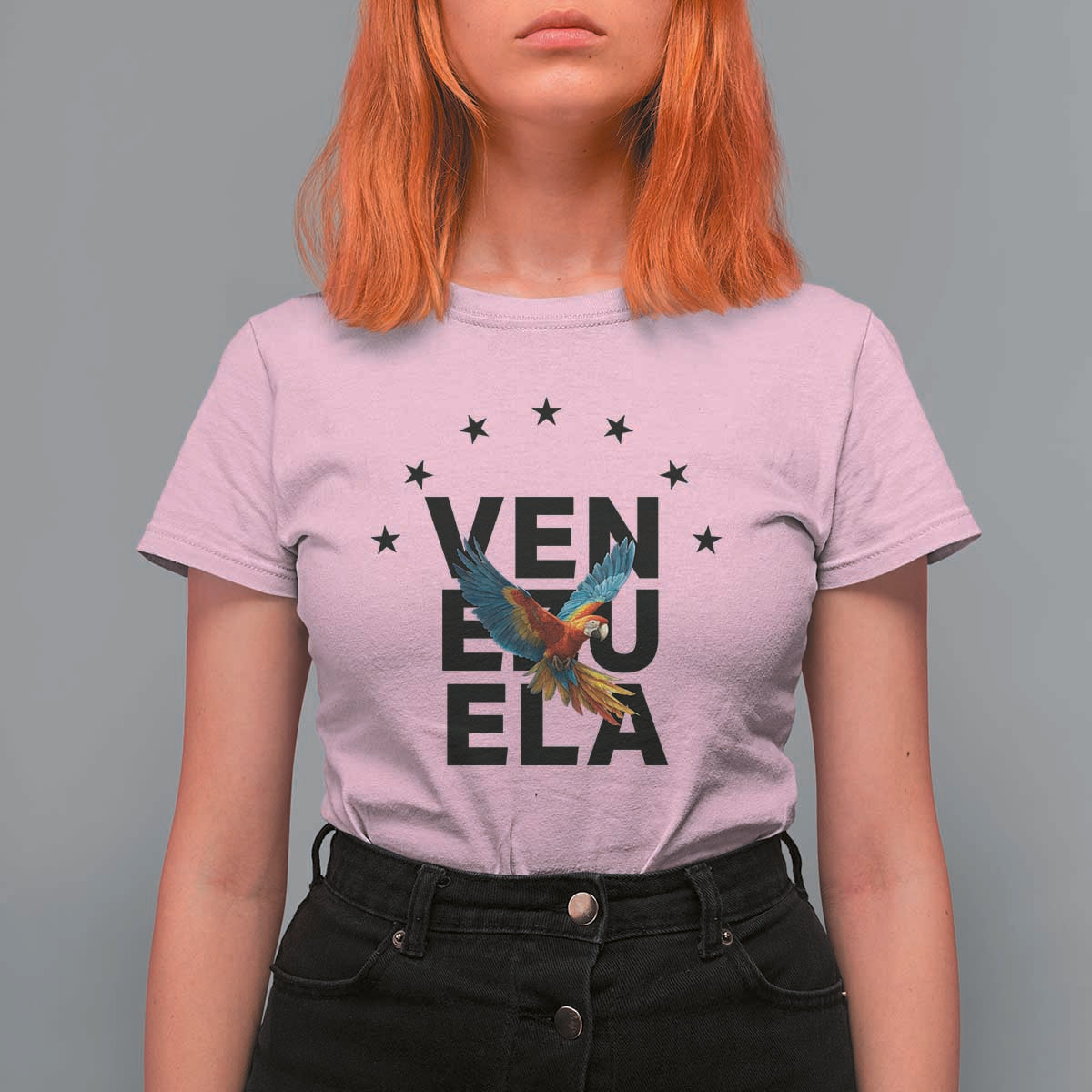 Venezuela Pride Flying Macaw T Shirt For Women Ara Macao Guacamaya Venezuelan Pride Tropical Bird