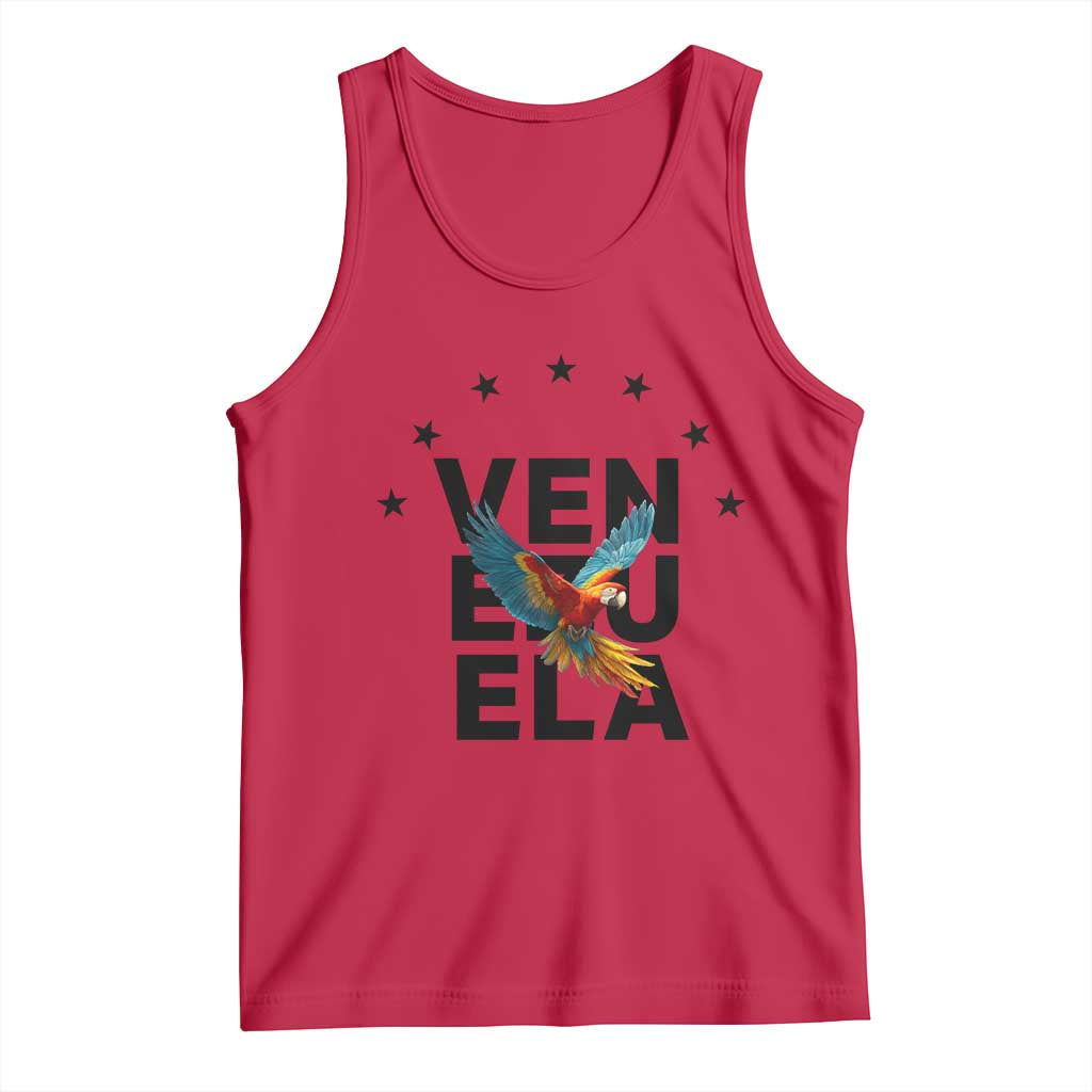 Venezuela Pride Flying Macaw Tank Top Ara Macao Guacamaya Venezuelan Pride Tropical Bird