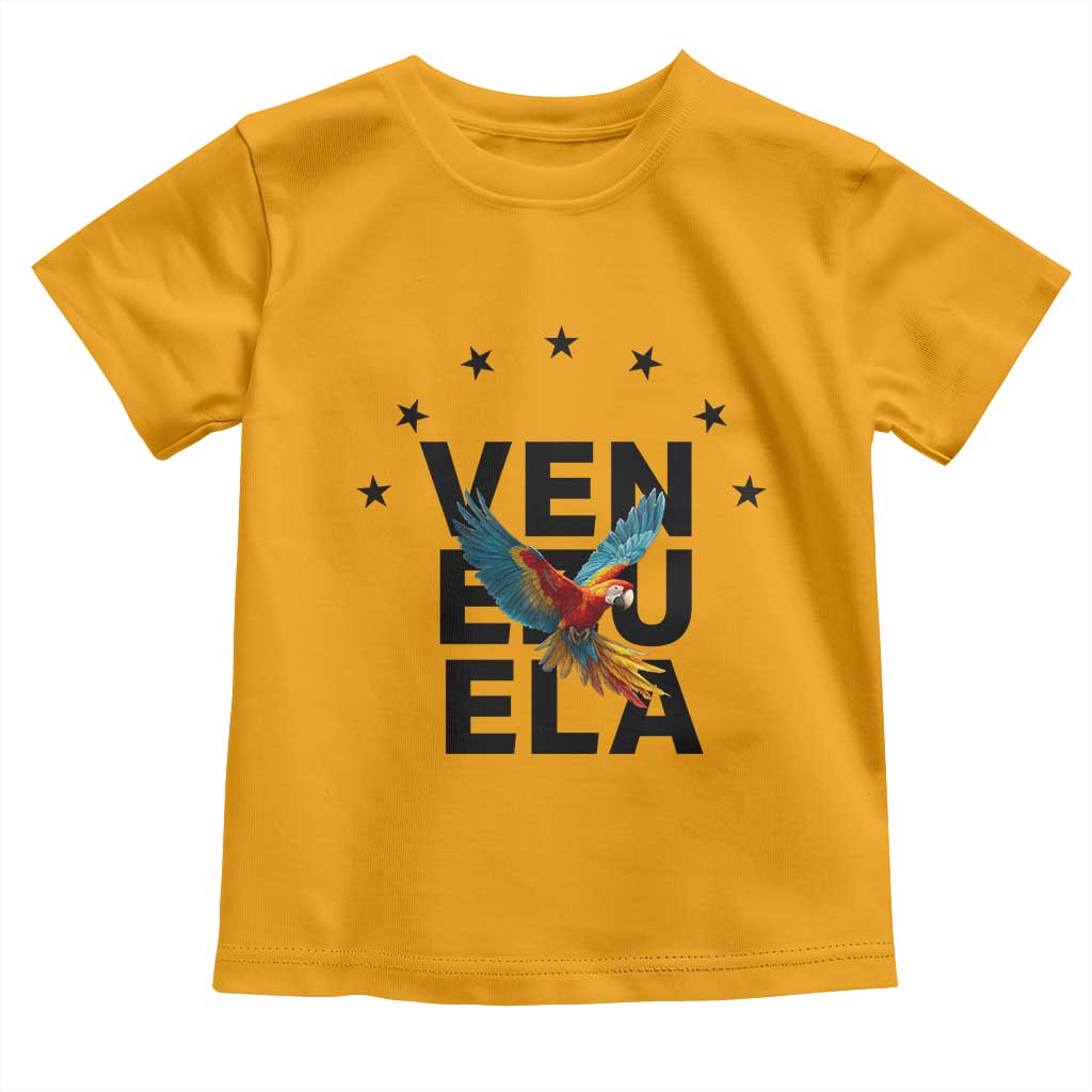 Venezuela Pride Flying Macaw Toddler T Shirt Ara Macao Guacamaya Venezuelan Pride Tropical Bird