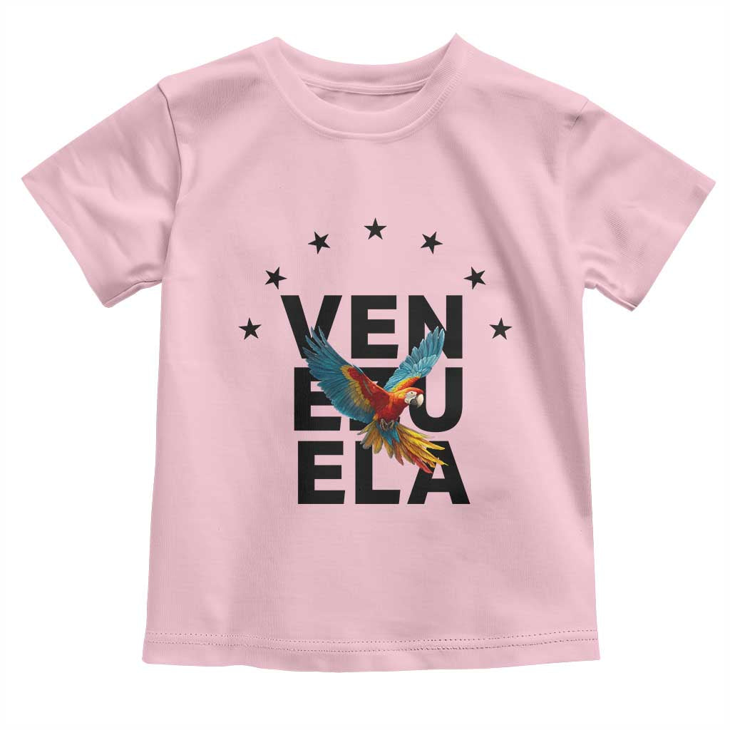Venezuela Pride Flying Macaw Toddler T Shirt Ara Macao Guacamaya Venezuelan Pride Tropical Bird