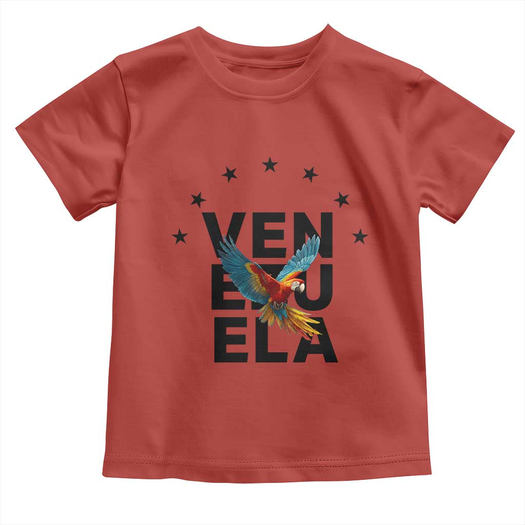 Venezuela Pride Flying Macaw Toddler T Shirt Ara Macao Guacamaya Venezuelan Pride Tropical Bird