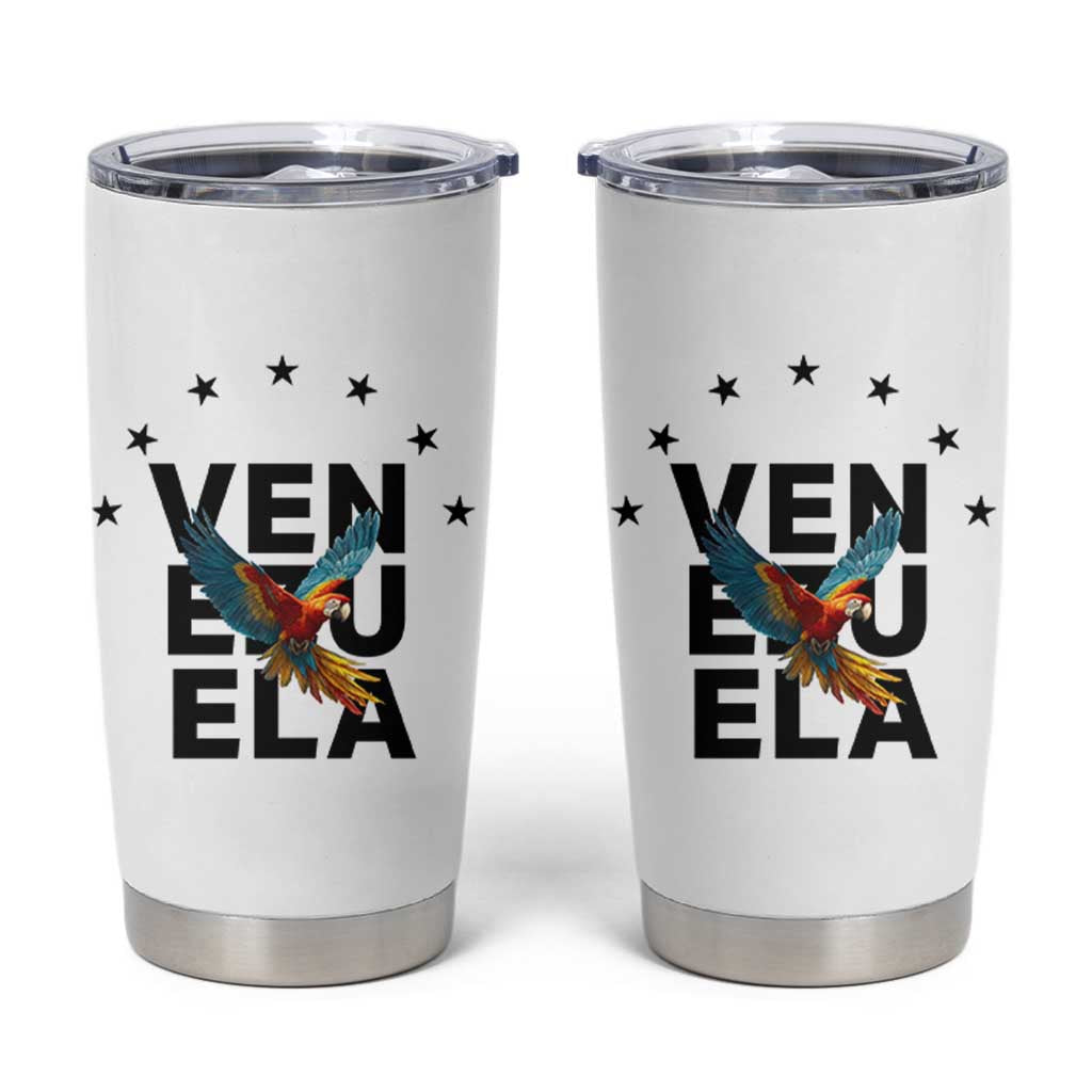 Venezuela Pride Flying Macaw Tumbler Cup Ara Macao Guacamaya Venezuelan Pride Tropical Bird