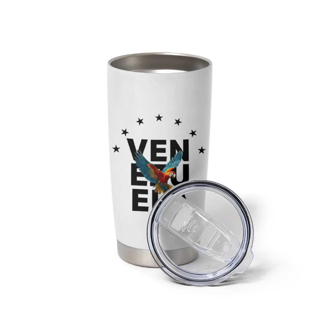 Venezuela Pride Flying Macaw Tumbler Cup Ara Macao Guacamaya Venezuelan Pride Tropical Bird