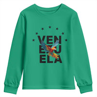 Venezuela Pride Flying Macaw Youth Sweatshirt Ara Macao Guacamaya Venezuelan Pride Tropical Bird
