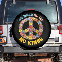 No Wars No Ice No Kings Retro Flower Spare Tire Cover Hippie Floral Peace Sign Social Justice Anti War Protest