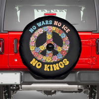 No Wars No Ice No Kings Retro Flower Spare Tire Cover Hippie Floral Peace Sign Social Justice Anti War Protest