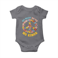 No Wars No Ice No Kings Retro Flower Baby Onesie Hippie Floral Peace Sign Social Justice Anti War Protest