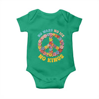 No Wars No Ice No Kings Retro Flower Baby Onesie Hippie Floral Peace Sign Social Justice Anti War Protest