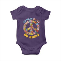 No Wars No Ice No Kings Retro Flower Baby Onesie Hippie Floral Peace Sign Social Justice Anti War Protest