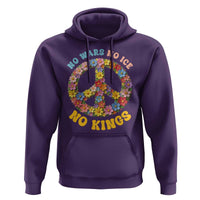 No Wars No Ice No Kings Retro Flower Hoodie Hippie Floral Peace Sign Social Justice Anti War Protest