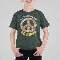 No Wars No Ice No Kings Retro Flower T Shirt For Kid Hippie Floral Peace Sign Social Justice Anti War Protest