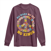 No Wars No Ice No Kings Retro Flower Long Sleeve Shirt Hippie Floral Peace Sign Social Justice Anti War Protest