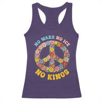 No Wars No Ice No Kings Retro Flower Racerback Tank Top Hippie Floral Peace Sign Social Justice Anti War Protest