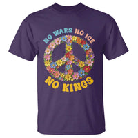 No Wars No Ice No Kings Retro Flower T Shirt Hippie Floral Peace Sign Social Justice Anti War Protest