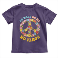 No Wars No Ice No Kings Retro Flower Toddler T Shirt Hippie Floral Peace Sign Social Justice Anti War Protest
