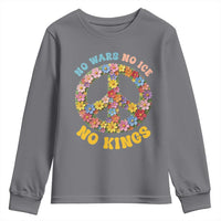 No Wars No Ice No Kings Retro Flower Youth Sweatshirt Hippie Floral Peace Sign Social Justice Anti War Protest