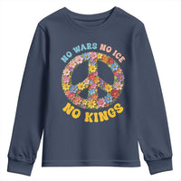 No Wars No Ice No Kings Retro Flower Youth Sweatshirt Hippie Floral Peace Sign Social Justice Anti War Protest