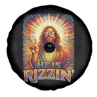 Funny Christian Easter He Is Rizzin Spare Tire Cover Trendy Jesus Humor with Sunglasses Faith Based Meme Gift