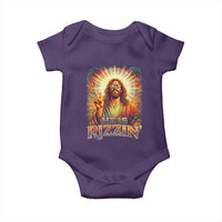Funny Christian Easter He Is Rizzin Baby Onesie Trendy Jesus Humor with Sunglasses Faith Based Meme Gift