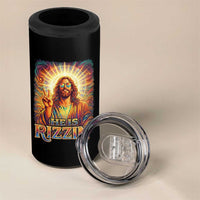 Funny Christian Easter He Is Rizzin 4 in 1 Can Cooler Tumbler Trendy Jesus Humor with Sunglasses Faith Based Meme Gift