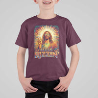 Funny Christian Easter He Is Rizzin T Shirt For Kid Trendy Jesus Humor with Sunglasses Faith Based Meme Gift
