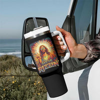 Funny Christian Easter He Is Rizzin Tumbler With Handle Trendy Jesus Humor with Sunglasses Faith Based Meme Gift