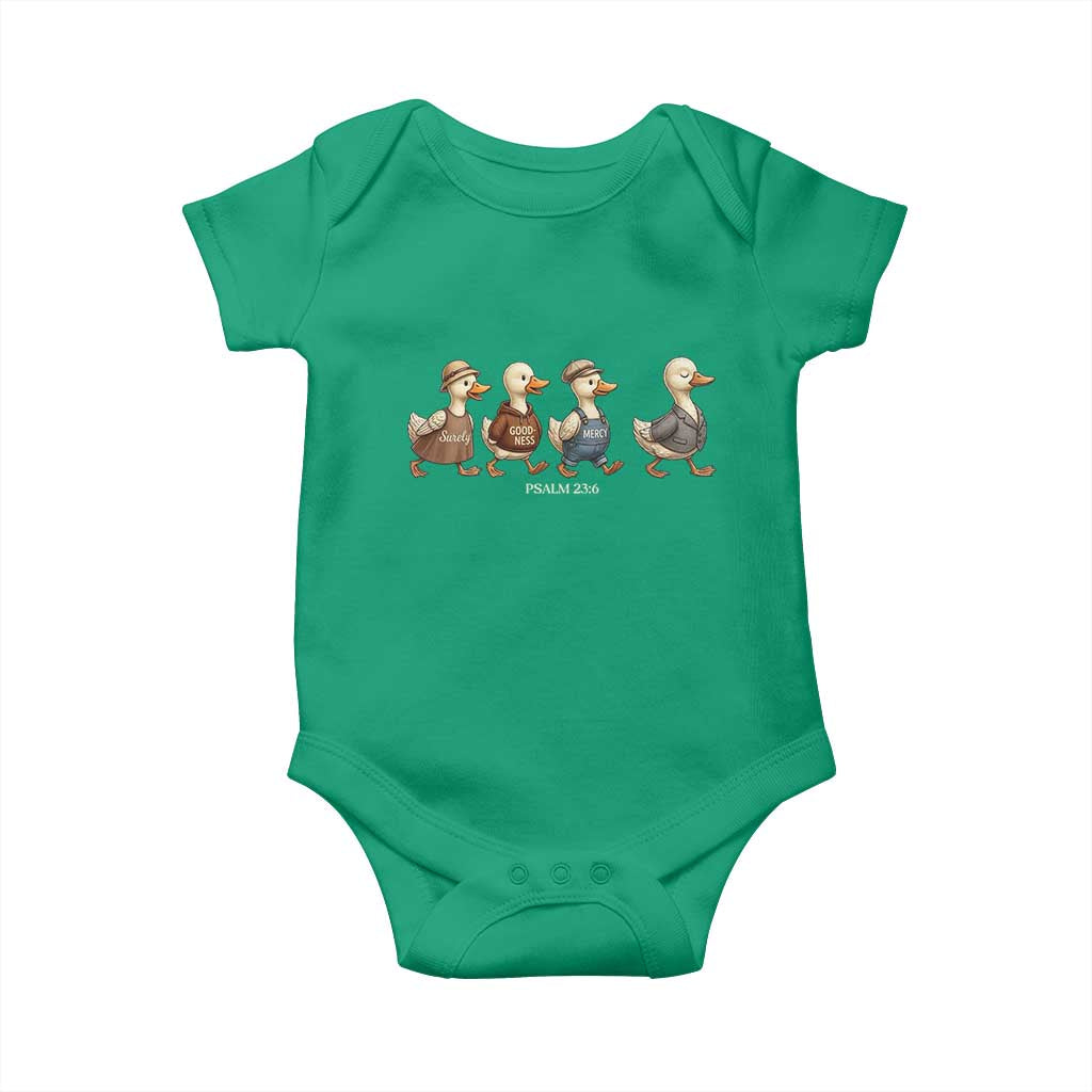 Funny Christian Psalm 23:6 Duck Pun Baby Onesie Surely Goodness and Mercy Cute Bible Humor Gift