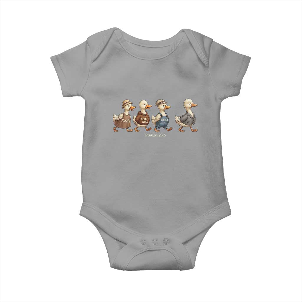 Funny Christian Psalm 23:6 Duck Pun Baby Onesie Surely Goodness and Mercy Cute Bible Humor Gift