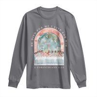 Christian Faith Last Supper Scripture Long Sleeve Shirt He Died for Me So I Live for Him Corinthians 5:15 Inspiration