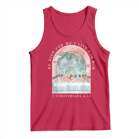 Christian Faith Last Supper Scripture Tank Top He Died for Me So I Live for Him Corinthians 5:15 Inspiration