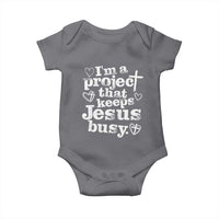 I’m a Project That Keeps Jesus Busy Funny Christian Typography Baby Onesie Faith Humor Inspirational Gift