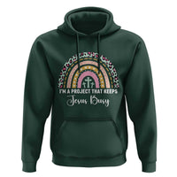 I am a Project That Keeps Jesus Busy Rainbow Cross Hoodie Cute Christian Faith Humor