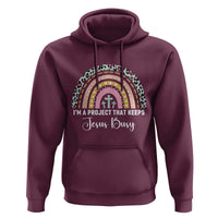 I am a Project That Keeps Jesus Busy Rainbow Cross Hoodie Cute Christian Faith Humor