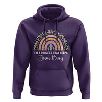 I am a Project That Keeps Jesus Busy Rainbow Cross Hoodie Cute Christian Faith Humor